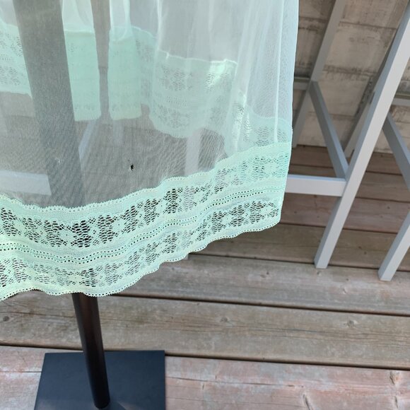 Vintage 1960s Movie Star Mint Chiffon Babydoll Peignoir Robe Short Dressing Gown - Picture 15 of 16